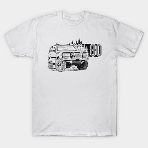 Land cruiser series 80 T-Shirt by Saturasi